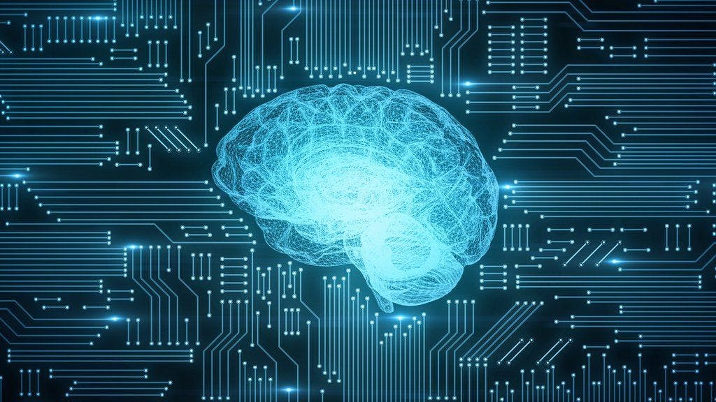blue brain image in a micro chip